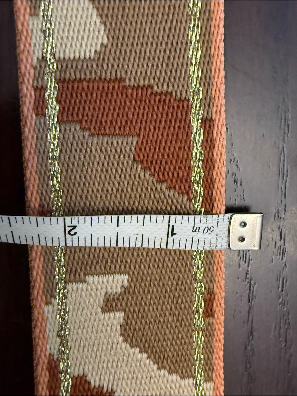 Ah•Dorned vegan leather crossbody bag/pouch w/ camo strap New - camel brown - Picture 12 of 13